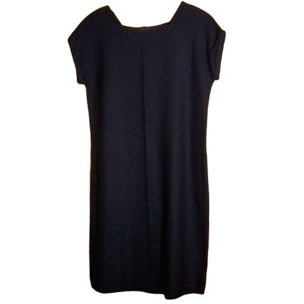 VINTAGE MITA 12 BLACK ACRYLIC KNIT SHORT SLEEVE BODYCON - Picture 1 of 5